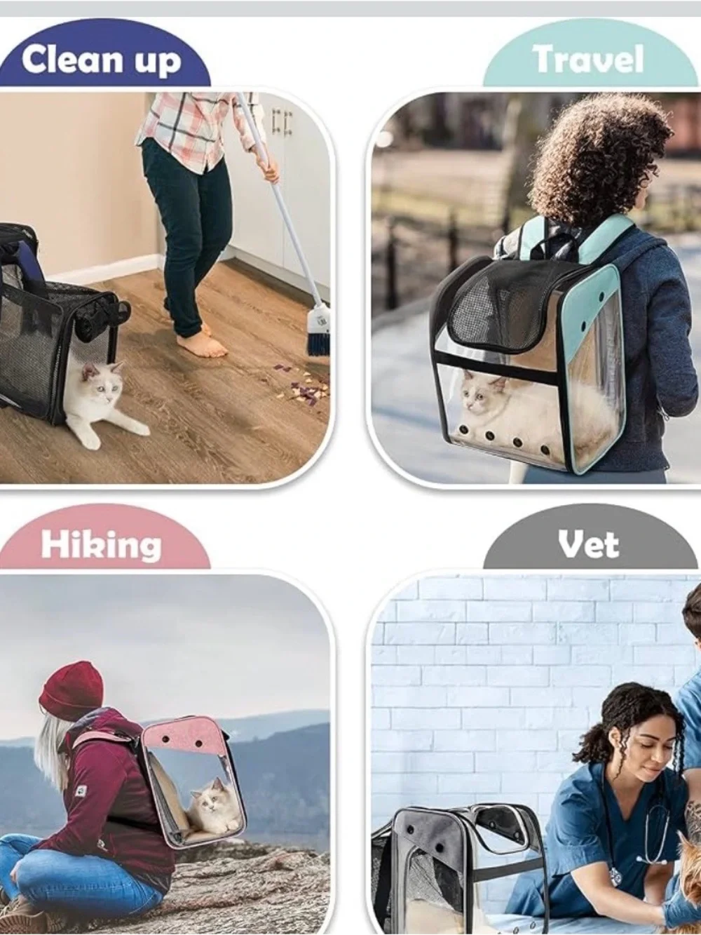 GAPZER Cat Backpack Carrier, Expandable Pet Carrier Backpack for Cats and Dogs
